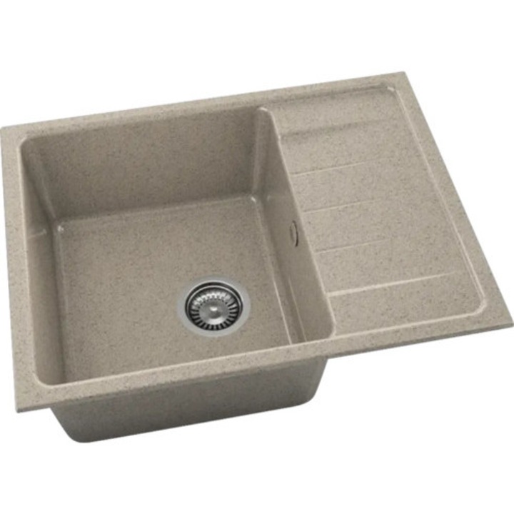 Chiuveta Bucatarie Granixit Cu O Cuva Fat Avangard 238 65x49 Cm, Cu Picurator, Reversibila, Sandy Beach