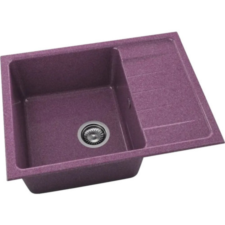 Chiuveta Bucatarie Granixit Cu O Cuva Fat Avangard 238 65x49 Cm, Cu Picurator, Reversibila, Violet