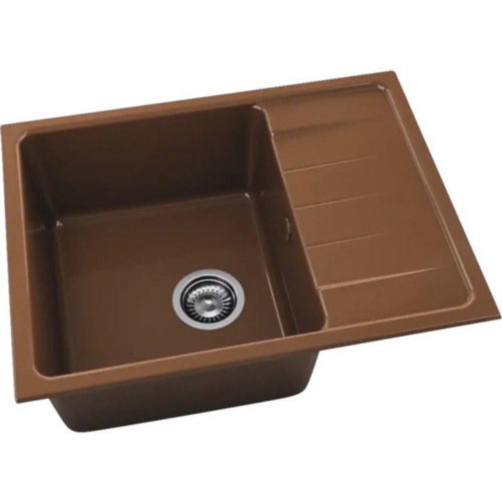 Chiuveta Bucatarie Marmura Compozita Cu O Cuva Fat Avangard 238 65x49 Cm, Cu Picurator, Reversibila, Azalee