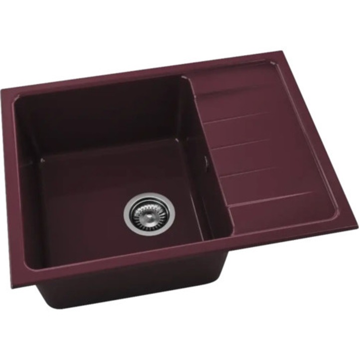 Chiuveta Bucatarie Marmura Compozita Cu O Cuva Fat Avangard 238 65x49 Cm, Cu Picurator, Reversibila, Velvet