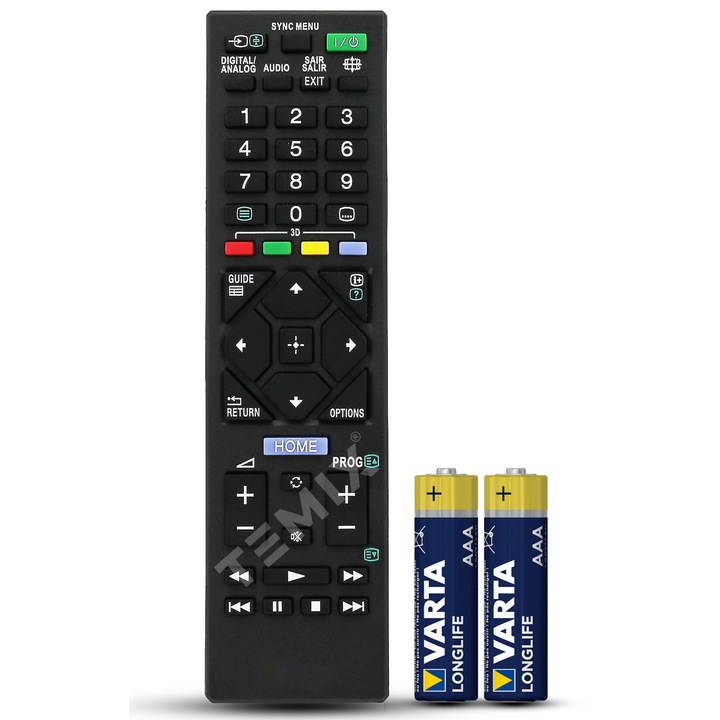 Telecomanda compatibila LCD/LED Sony 3D, RM-ED062, RM-L1185, TEMIX®, neagra, baterii incluse
