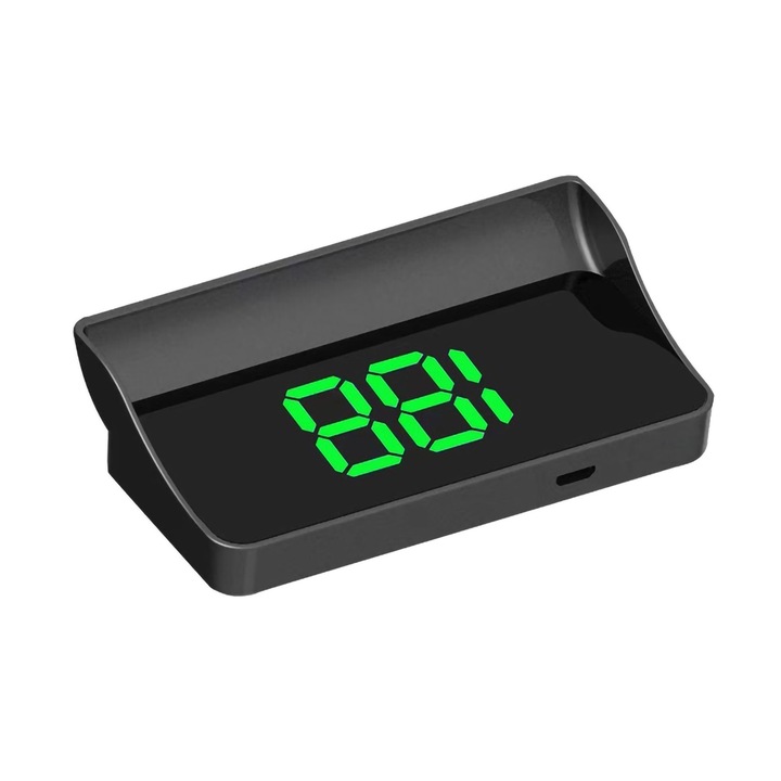 Vitezometru masina, Digital, Pentru parbriz, USB, Negru