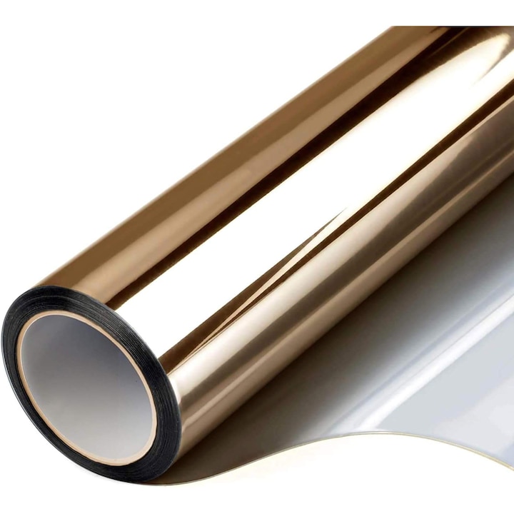 Folie Reflexiva pentru Geam cu Efect de Oglinda si Protectie UV Autoadeziva 60 x 300 cm Bronze G Glixicom®