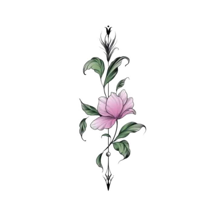 Tatuaj temporar, CRT, Iris Flower, Rezistent la apa, 10.5 x 6 cm