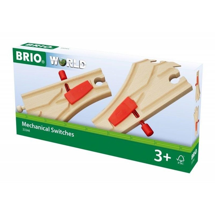 Set de doua rozjazdy cu zwrotnica mecanica, Ravensburger, 14,5x16cm, pentru trenulete de jucarie