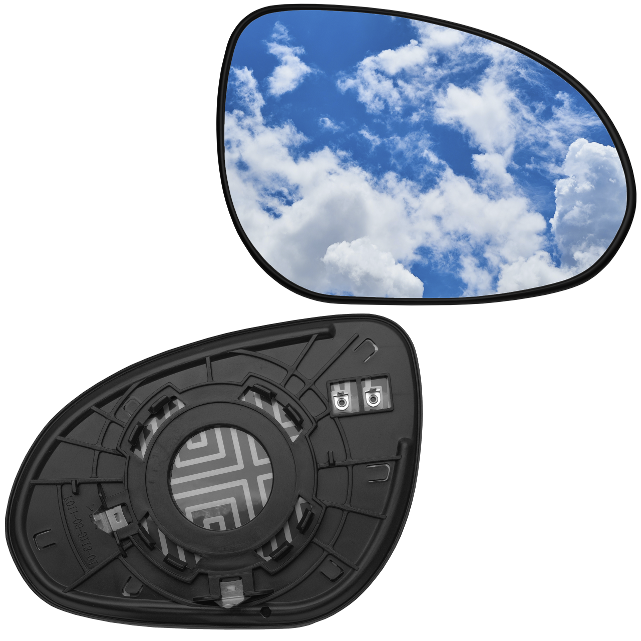 Sticla Oglinda, Dreapta, Am Hyundai I30 2007-2011, Incalzita, Argintiu/Negru