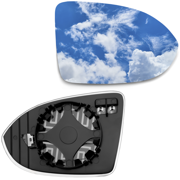 Sticla Oglinda, Dreapta, Am Volkswagen Passat B8 2014-, Incalzita, Argintiu/Negru