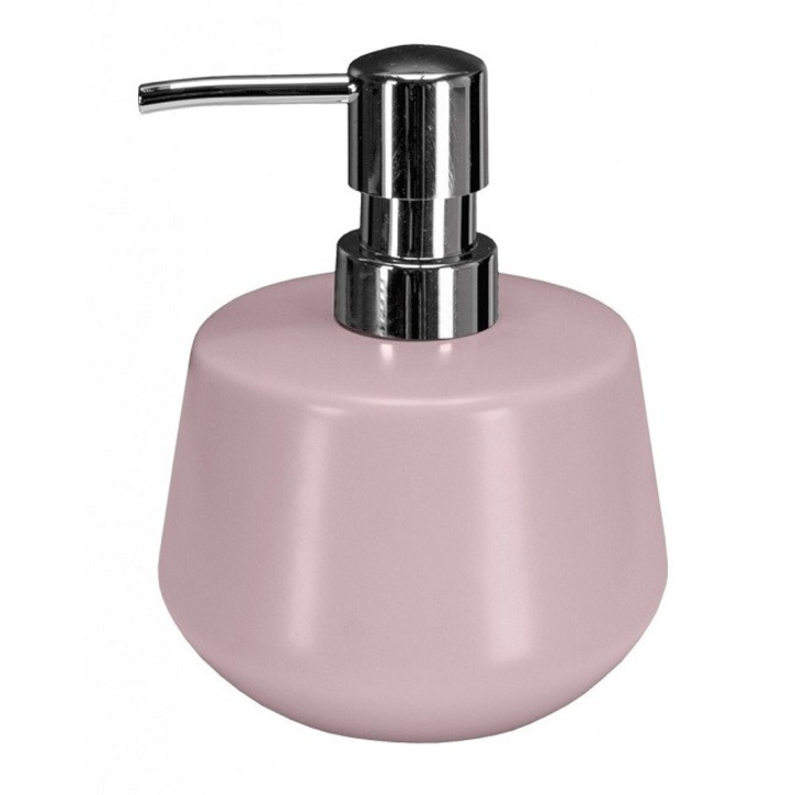 Dozator Sapun Lichid, Kleine Wolke®, 400 Ml, Ceramica Premium, Rezistent La Umiditate, Design Modern Ergonomic, Reincarcabil, Ideal Pentru Baie Sau Bucatarie, Functionare Manuala Cu Pompita Durabila, Montaj Pe Blat, Roz Cenusa De Trandafir