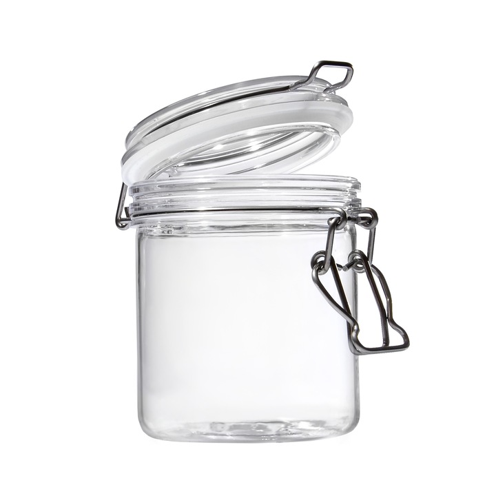 Borcan plastic 500 ml capac cu sarma si garnitura etansa