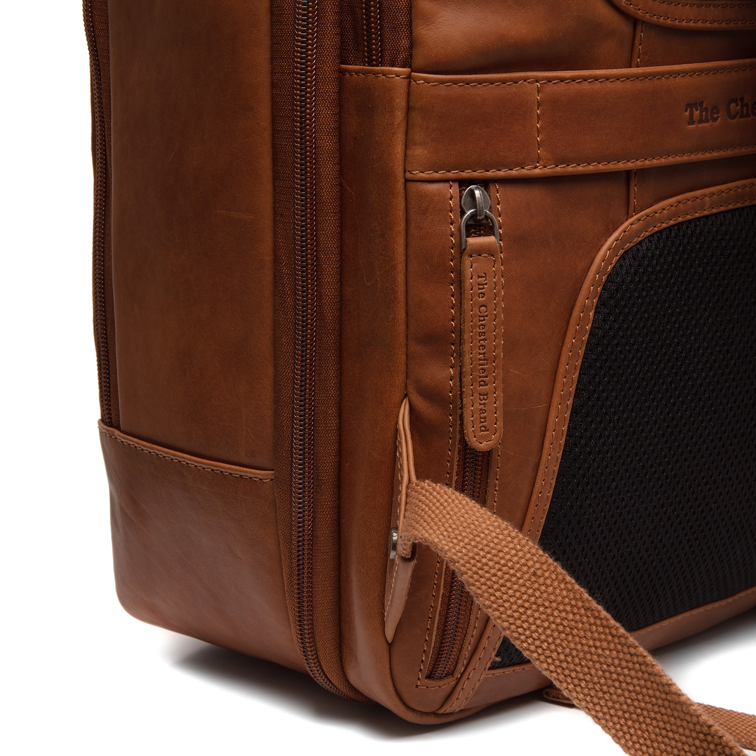 Rucsac de laptop din piele naturala, The Chesterfield brand, Jamaica, Maro coniac