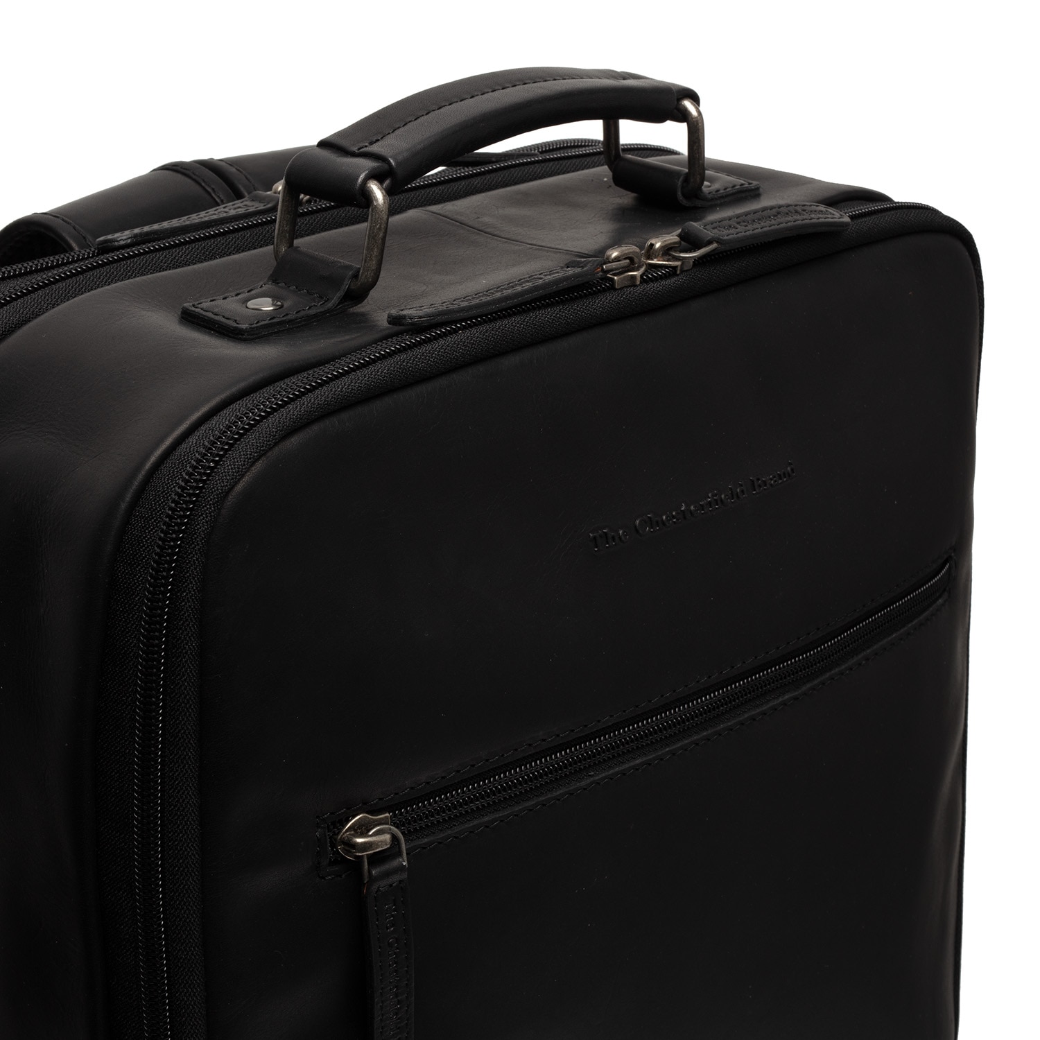 Rucsac de laptop din piele naturala, The Chesterfield brand, Jamaica, Negru