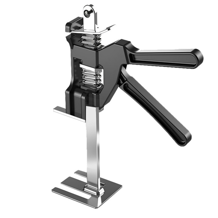 Dispozitiv Elevator Ridicare Pana la 25 cm, Otel 45/Aluminiu, Greutate maxima ridicare 60-80 kg, greutate maxima suportata 260 kg, Negru Argintiu, Alikommerce AK