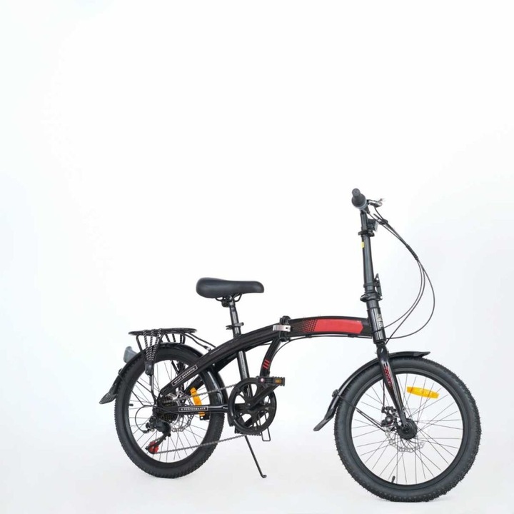 Bicicleta Folding, Pliabila, 20", Negru/Rosu BR CYCLES