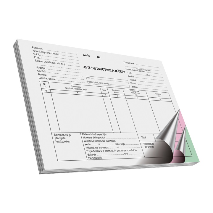 Szállítmánykísérő értesítés, öntapadós, formátum A5, 50 lap, 3 példány, 3 db/készlet