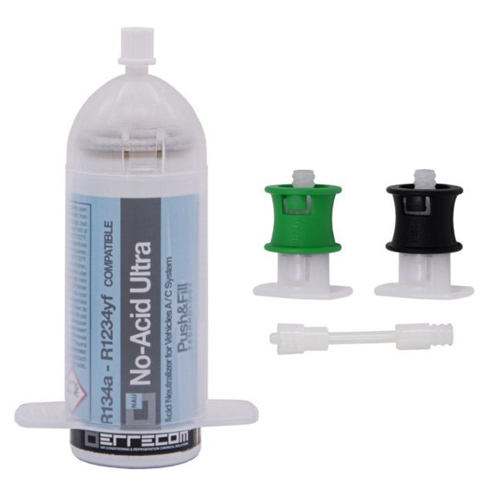 Ultra Acid Free Befecskendező, Push & Fill változat, nyomás alatti változat, 6 ml-es R134a és R1234yf hűtőközeghez