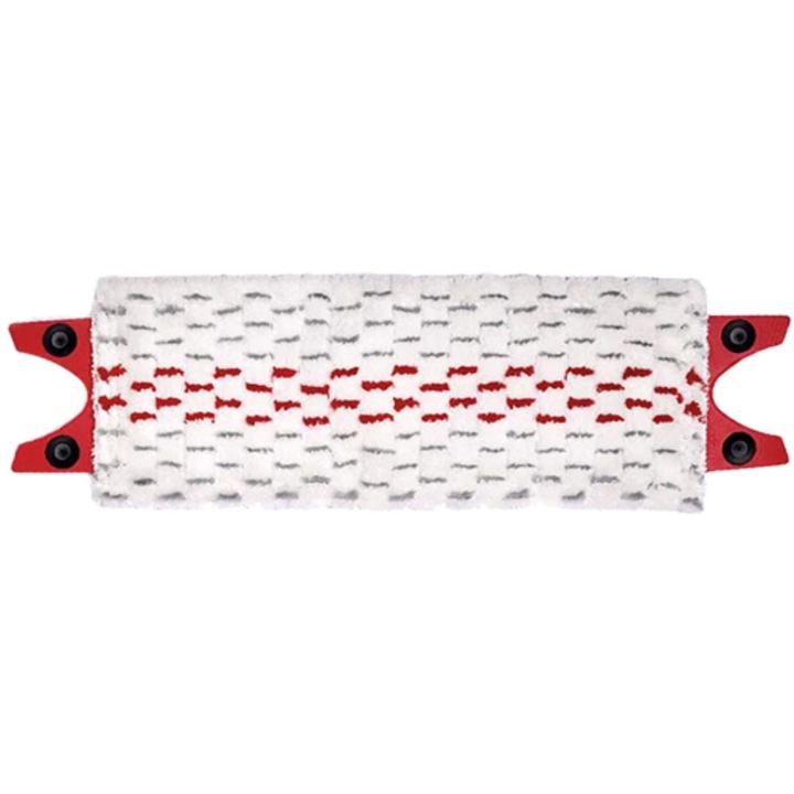 Rezerva Mop Plat SUPER TRENDS® Compatibile Vileda Ultramat, Ultramax Turbo si UltraSpeed, Alb/Rosu