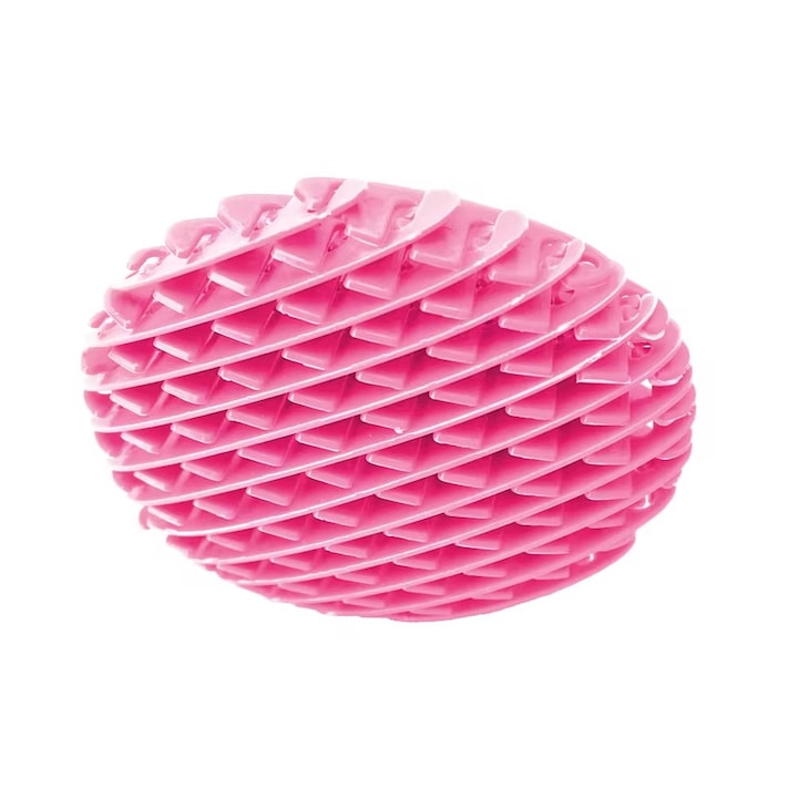 Dekompressziós Worm Fidget játék, Flippy, stresszoldó, kompakt méret 10 cm, teljes méret 24,5 cm, rózsaszín
