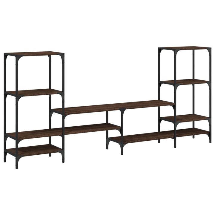 Dulap TV vidaXL, stejar maro, 206,5x28,5x95 cm, lemn prelucrat, 22.58 Kg