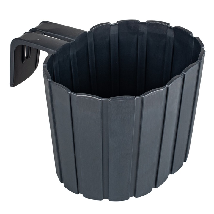 Négyszögletes virágkaspó, Boardee DDEZ200-S433 19,5x13cm, antracit szürke