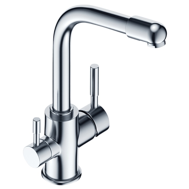 Konyhai csaptelep Aquaphor C126, 3 irányú: melegvíz, hideg víz, szűrt víz, levegőztetővel, króm