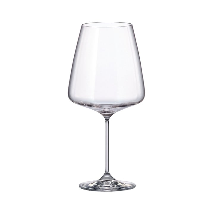 Комплект от 6 чаши за червено вино, бохемски кристал, 780 мл, Sora Red Wine