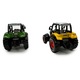 Set 2 Tractorase de metal, 9cm, verde si galben, pull-back, VisionXXI