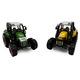 Set 2 Tractorase de metal, 9cm, verde si galben, pull-back, VisionXXI