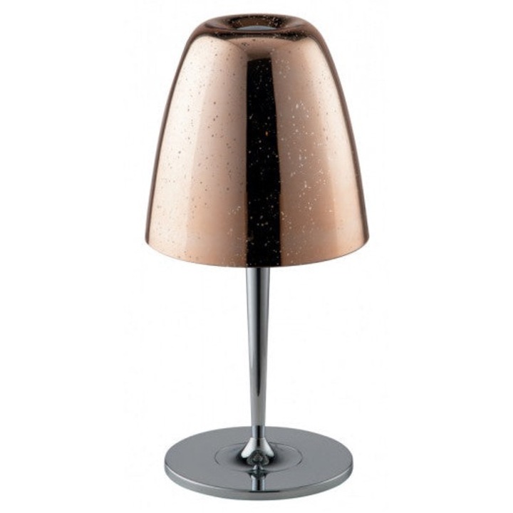 Veioza, Metal/Sticla, Inaltime 36 Cm, Bronz