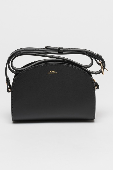 A.P.C., Geanta crossbody din piele cu bareta ajustabila Demi-Lune, Negru