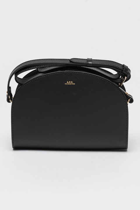 A.P.C., Demi-Lune állítható keresztpántos bőrtáska, Fekete