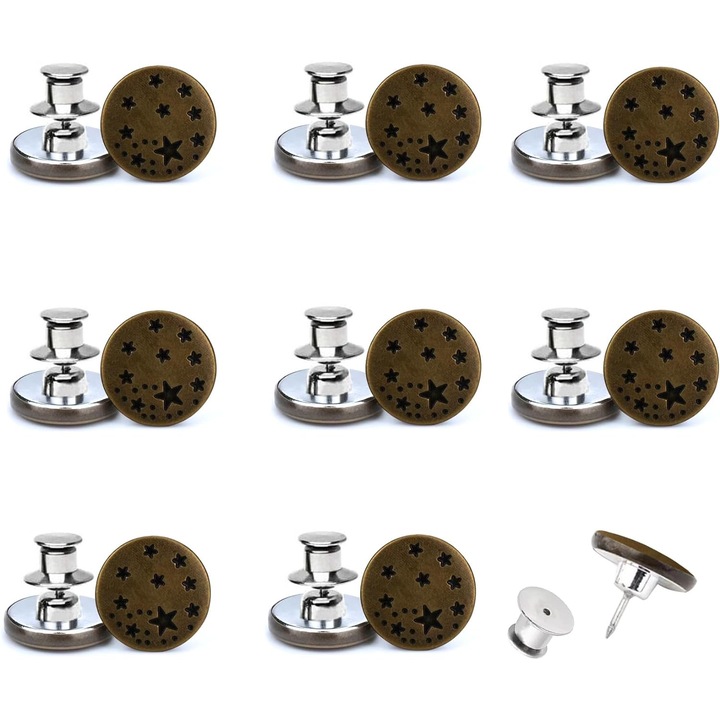 Set 8 accesorii pantaloni, zenzmy, Aliaj, Negru