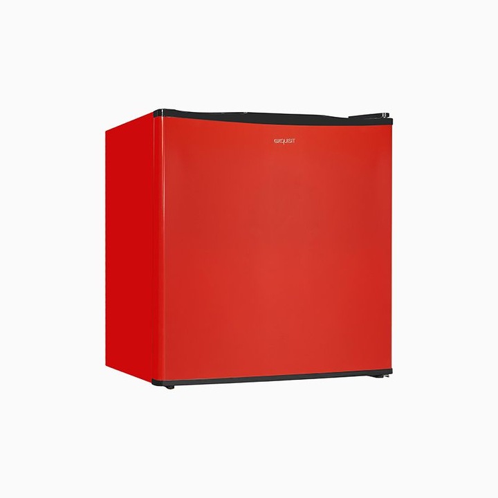 Хладилник минибар, капацитет 41 литра, H 45 см, обръщаща се врата, регулируем термостат, автоматично размразяване, LED осветление, червен