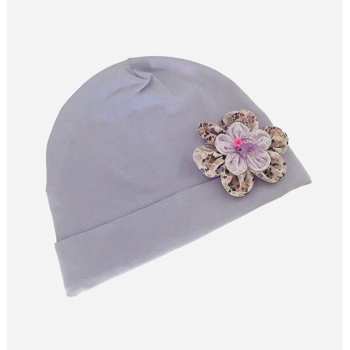 Шапка, бледолилав, Пролетна, Памук, 6-9 месеца
