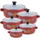 Klausberg KB 7170 piros zománcozott edénykészlet konyhai eszközökkel, 16 darab