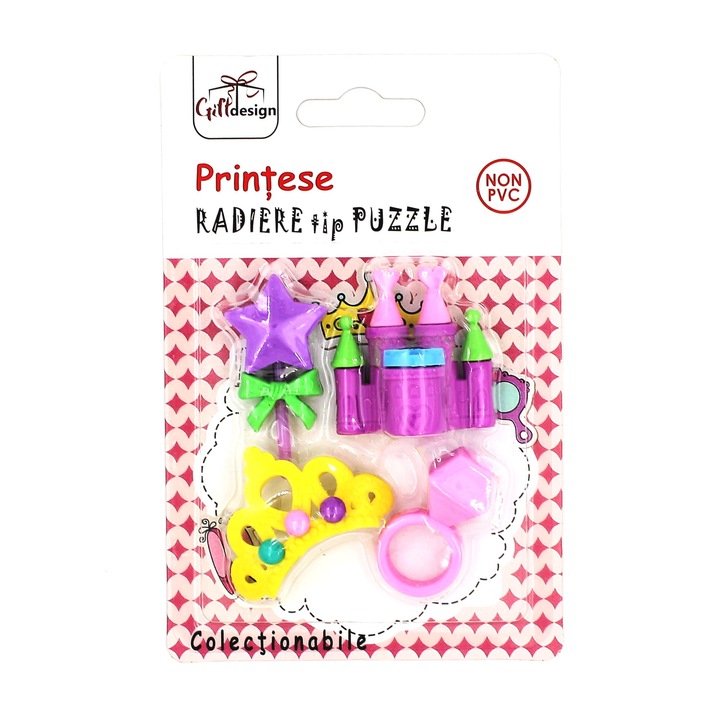 Комплект от 4 колекционерски гумички, принцеси, тиара, многоцветни