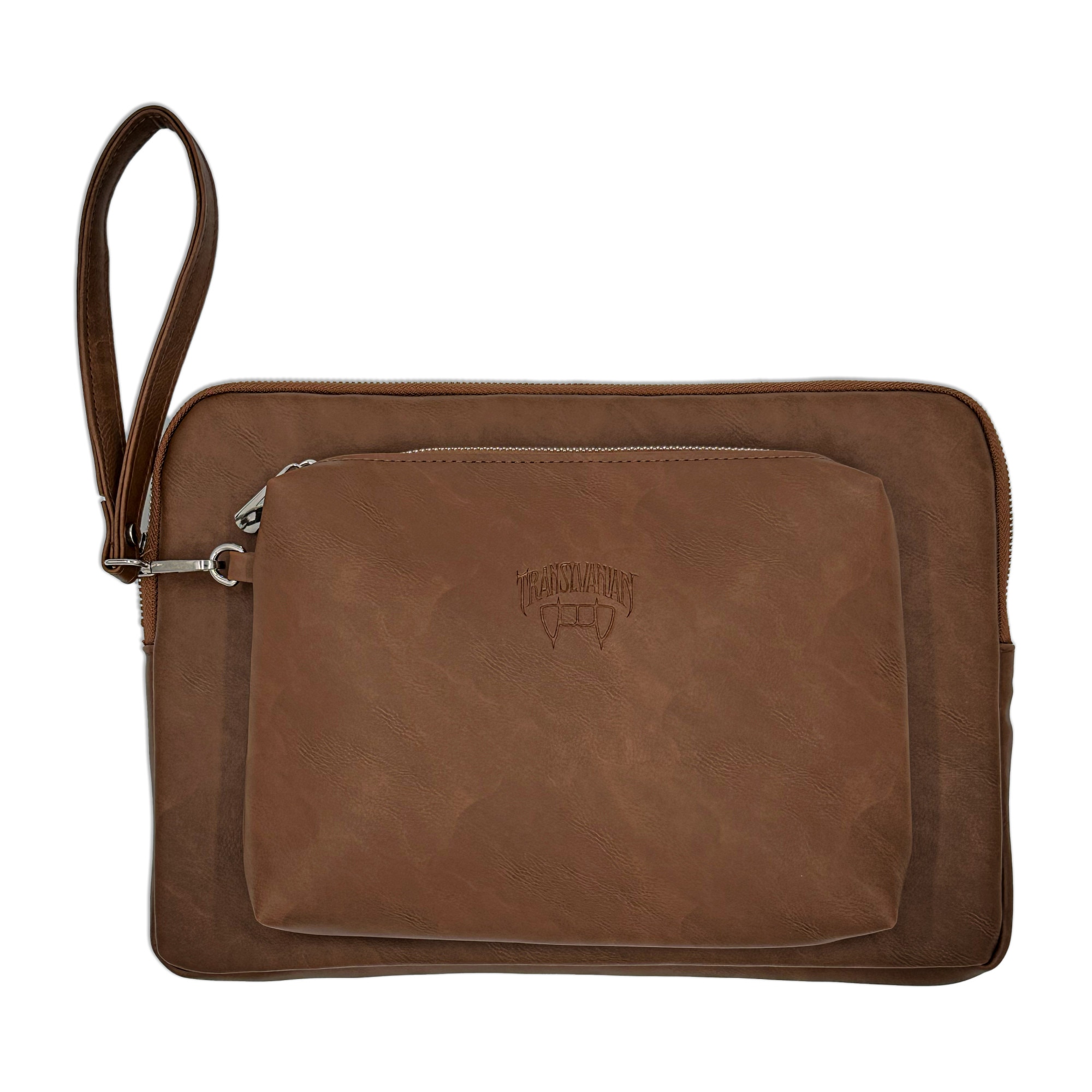 Geanta pentru Laptop 13,3 inch, Transilvanian Bags, Twinpack, Piele ecologica, Maro, 23x34 cm