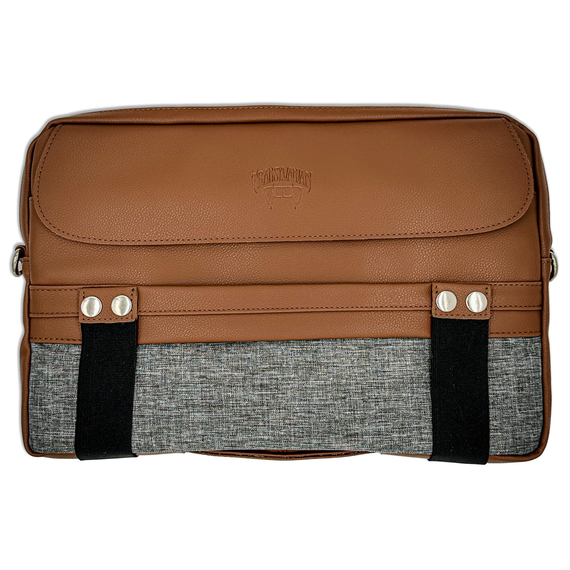 Geanta pentru Laptop 13 inch - 14 inch, Transilvanian Bags, Traveller, Piele ecologica, Maro, 24x37 cm