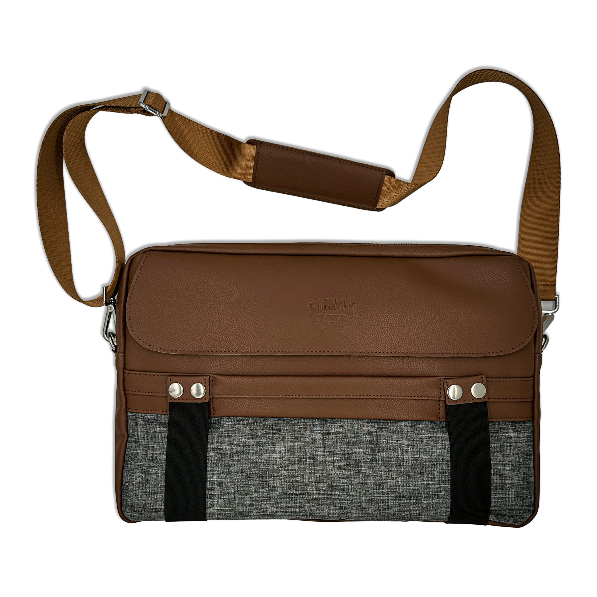 Geanta pentru Laptop 15,6 inch - 16 inch, Transilvanian Bags, Traveller, Piele ecologica, Maro, 40x27 cm