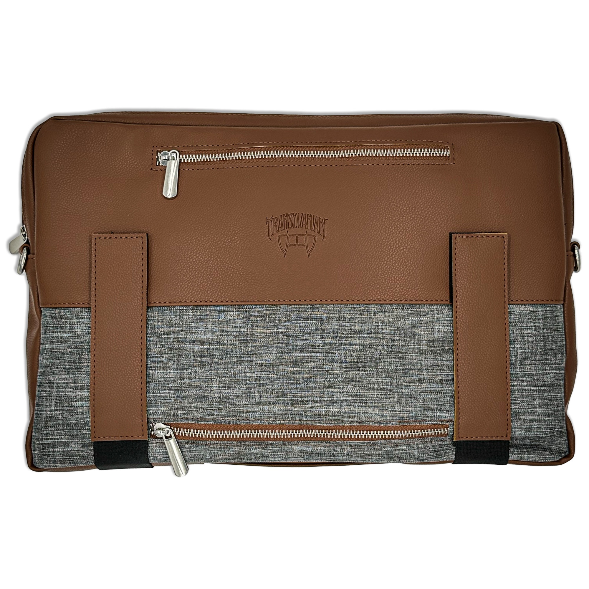 Geanta pentru Laptop 15,6 inch - 16 inch, Transilvanian Bags, Traveller, Piele ecologica, Maro, 40x27 cm