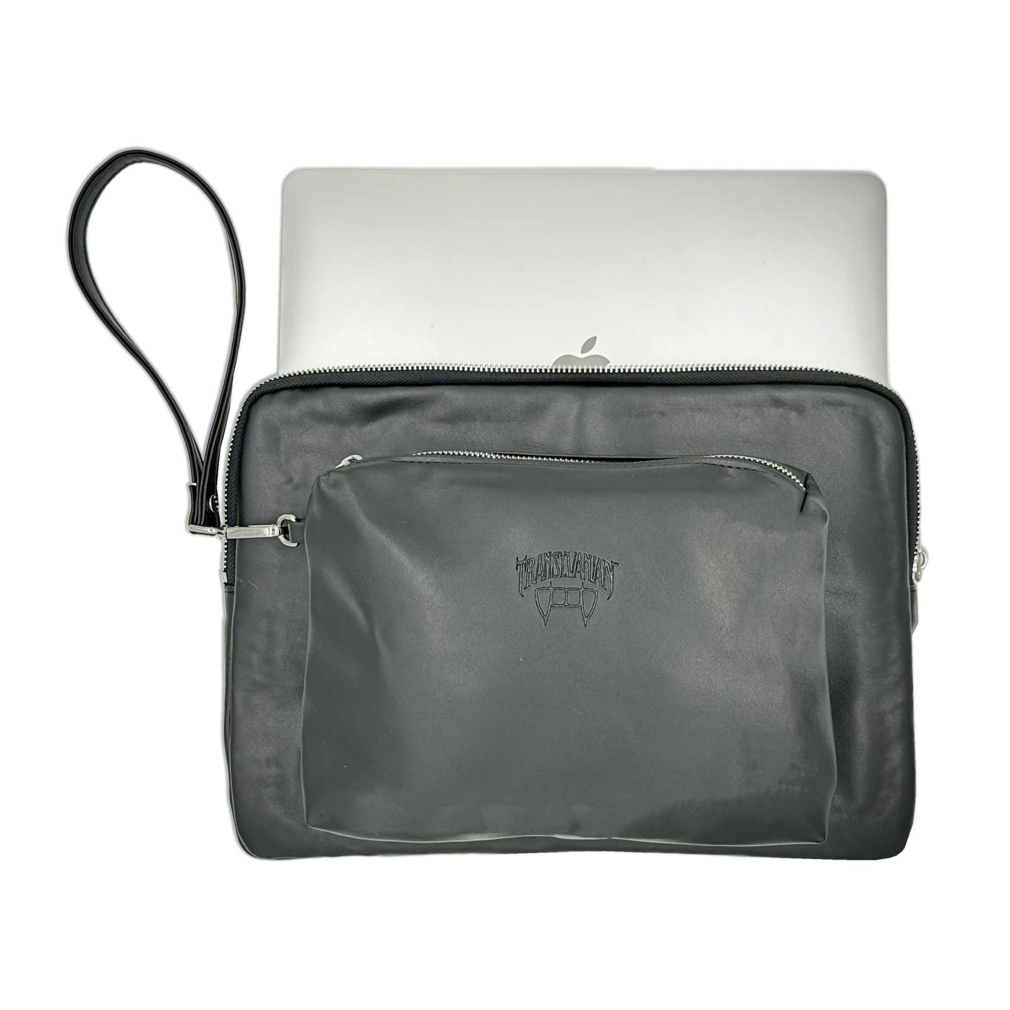 Geanta pentru Laptop 13,3 inch, Transilvanian Bags, Twinpack, Piele ecologica, Negru, 23x34 cm