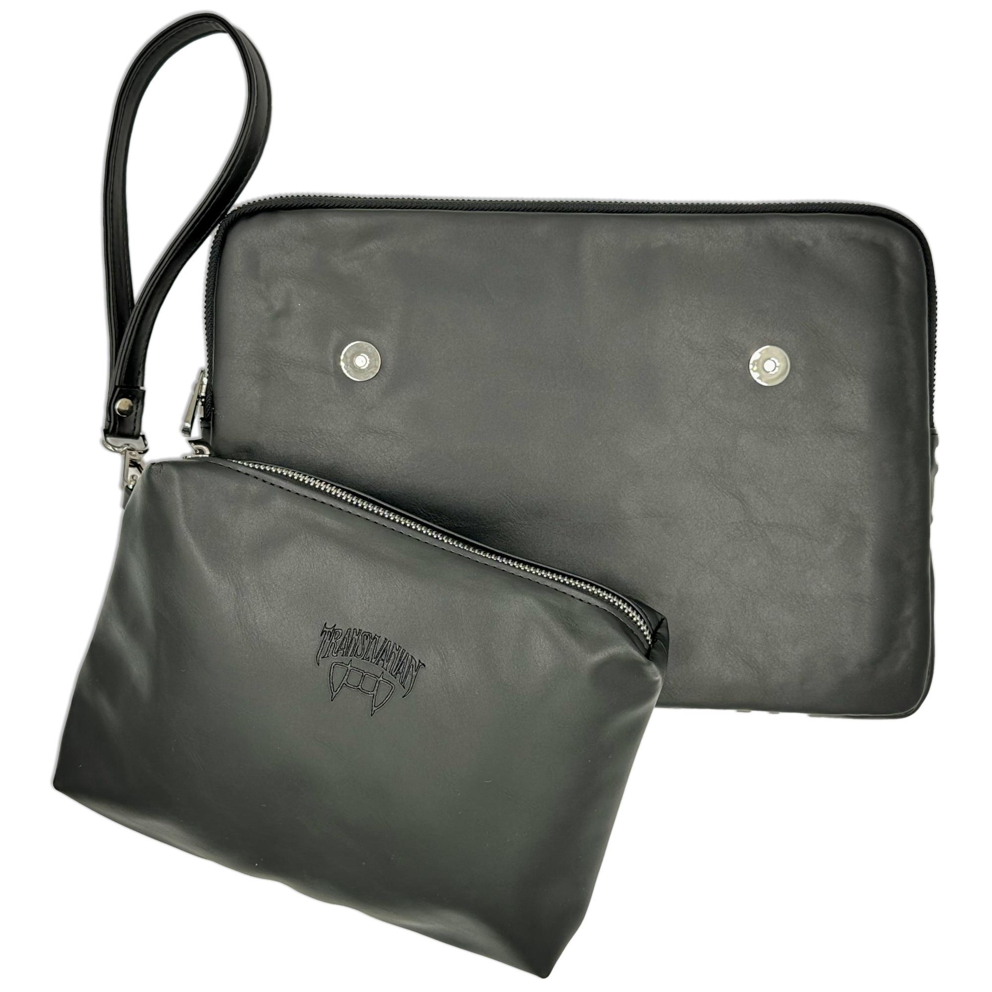 Geanta pentru Laptop 13,3 inch, Transilvanian Bags, Twinpack, Piele ecologica, Negru, 23x34 cm