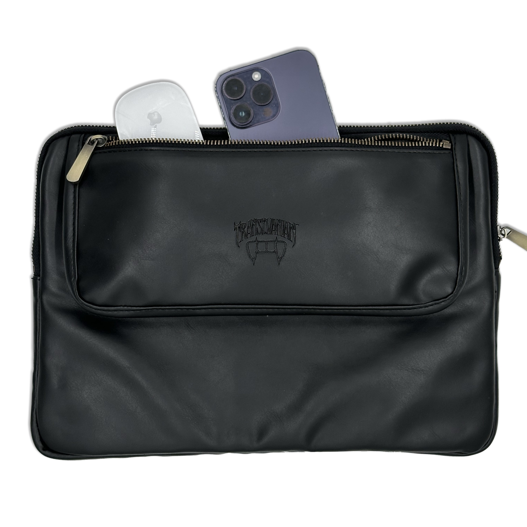 Geanta pentru Laptop 15,6 inch, Transilvanian Bags, Executive, Piele ecologica, Negru, 26x38 cm