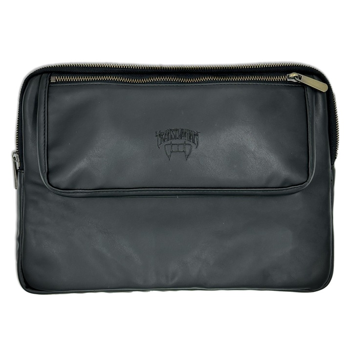Geanta pentru Laptop 15,6 inch, Transilvanian Bags, Executive, Piele ecologica, Negru, 26x38 cm