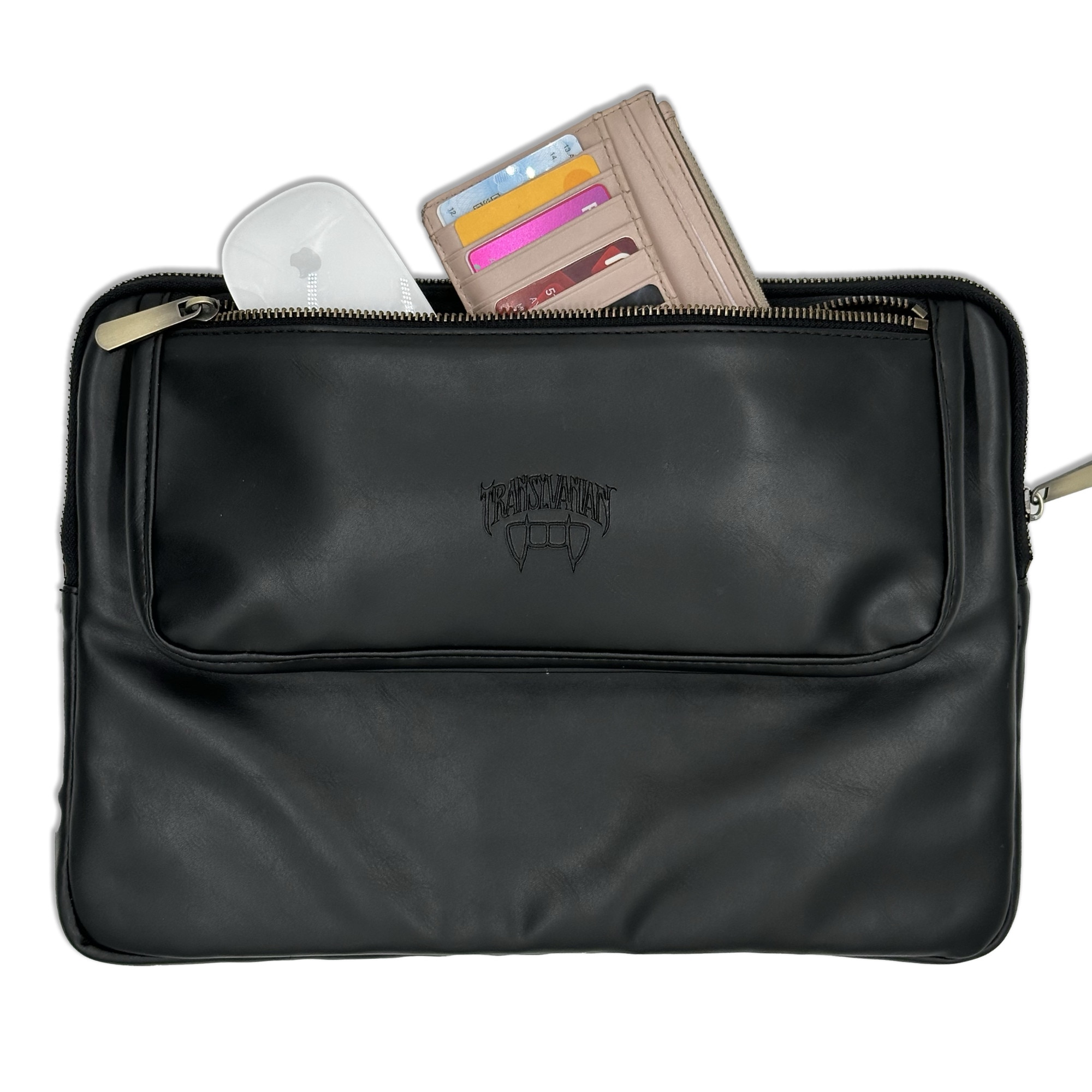 Geanta pentru Laptop 15,6 inch, Transilvanian Bags, Executive, Piele ecologica, Negru, 26x38 cm