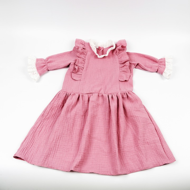 Rochita fetite, muselina, roz, 6-9 luni