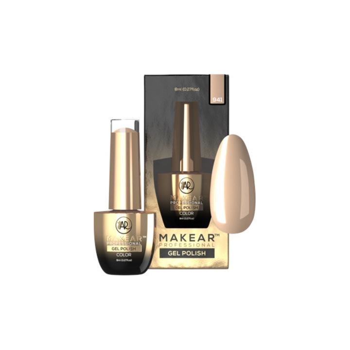 Lac de unghii semipermanent Colectia de Toamna Makear, 941 Crem inchis, 8 ml