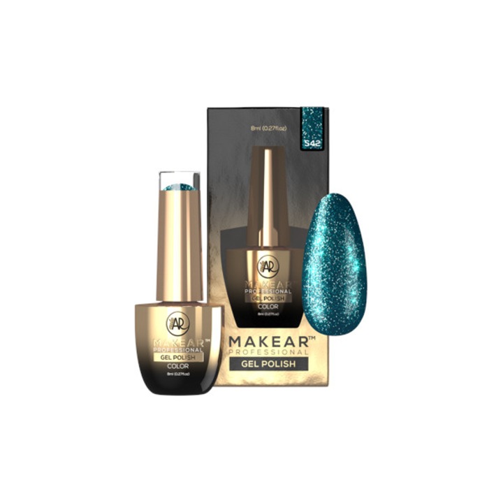 Lac de unghii semipermanent Diamond Makear, S42 Turquoise, 8 ml
