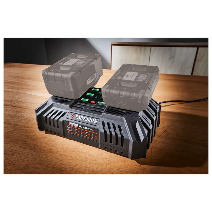 Caricabatterie Doppio Parkside PDSLG 20 B1 | 20V 2x4.5A | Per Batterie PARKSIDE X 20V Team - Foto 9