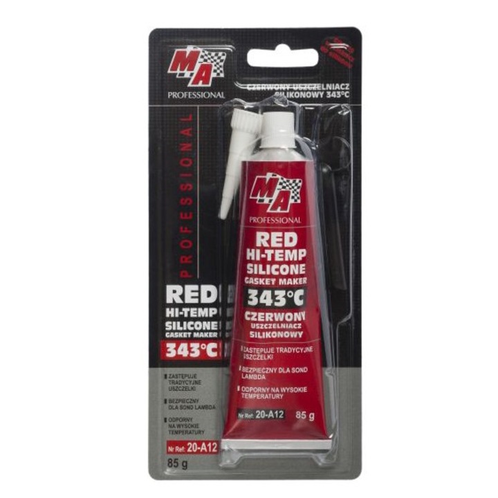Комплект за силиконово уплътнение MA Professional Hi-Temp, 85гр, Червен