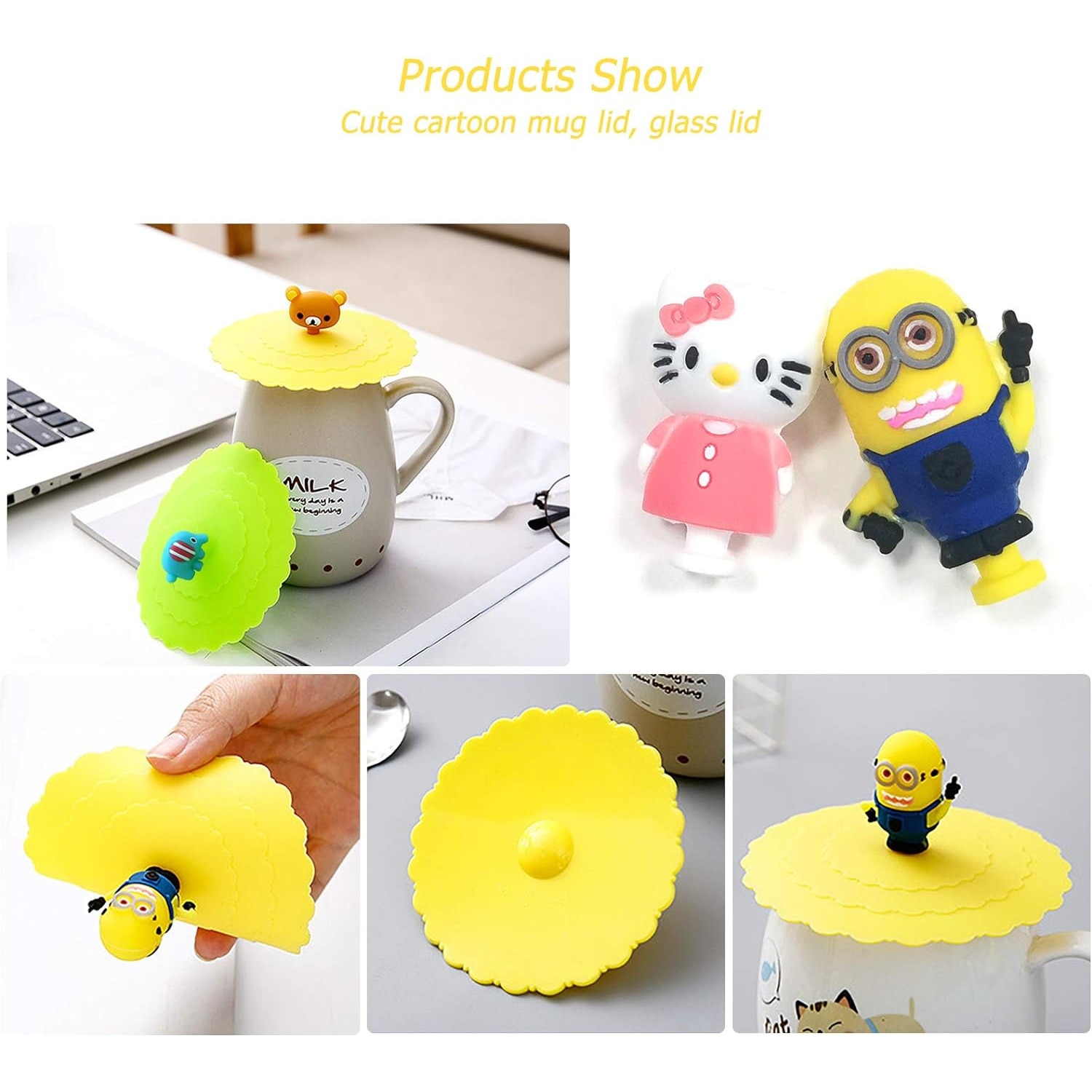 6 capace colorate din silicon durabil, reutilizabil, fara BPA, 100% ...